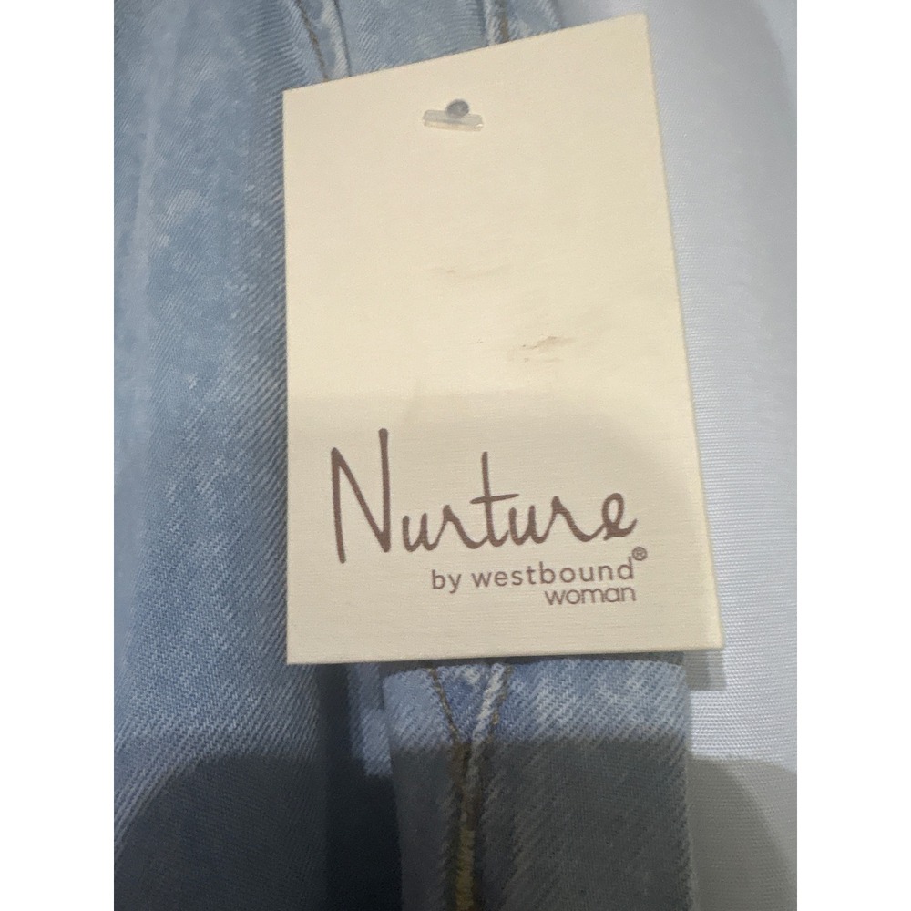 Nurture by Westbound Women 14W Light Wash Denim Wide Leg Culotte Crop Pants NEW - Picture 3 of 6